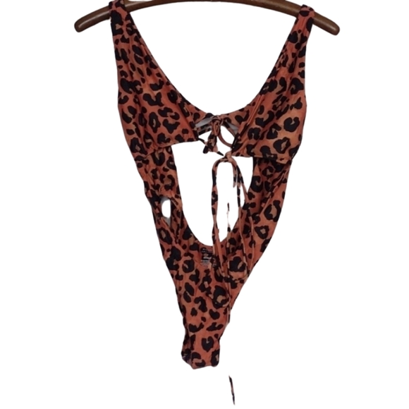 Michael Costello Sierra One Piece in Rusty Orange Cheetah NWT Size Small - Picture 4 of 6